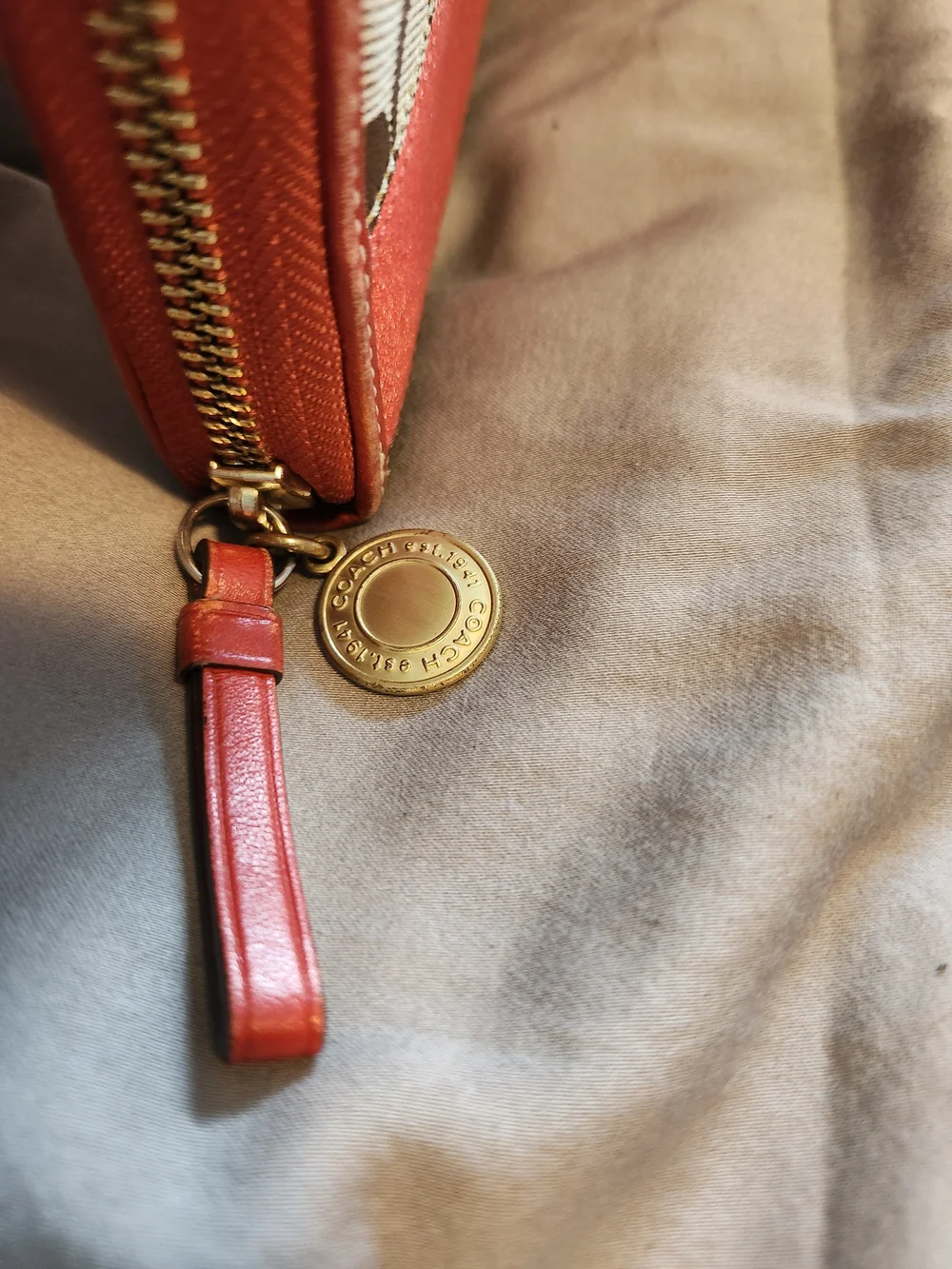 Coach Legacy Signature Canvas Zip Wallet